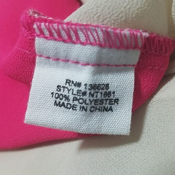 Naked Zebra Pink & Cream Sheer Tank Top (Small) - Picture 5 of 5